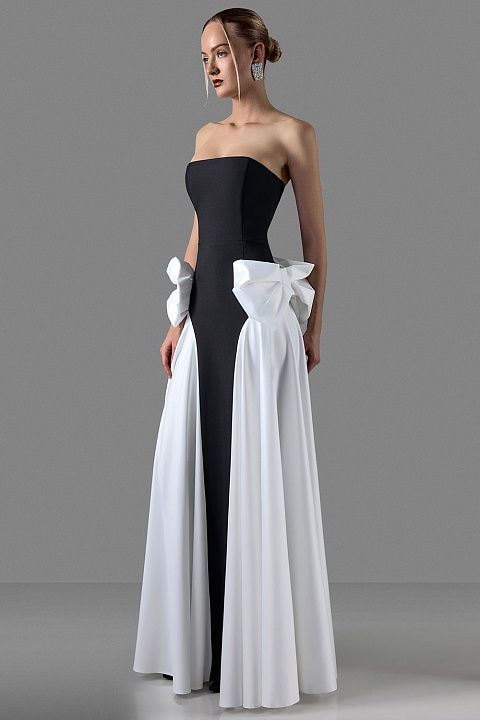 Платье с пышными бантами по бокам