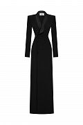 Платье-смокинг макси из костюмной ткани