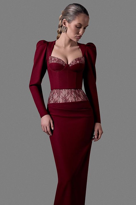 Корсет с кружевной вставкой