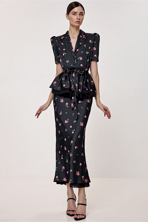 Юбка миди с цветочным принтом