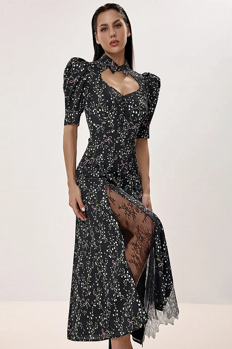 Платье миди с архитектурным лифом