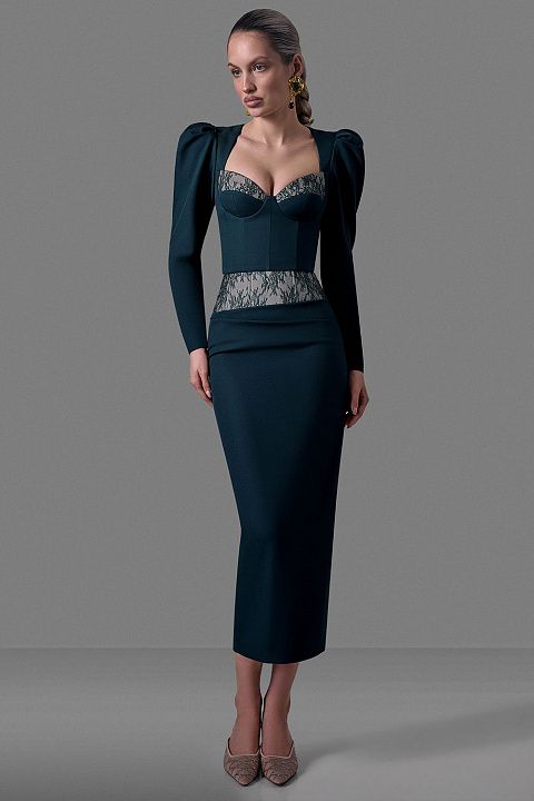 Классическая бордовая юбка миди