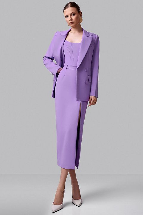 Юбка миди прямая с акцентным разрезом