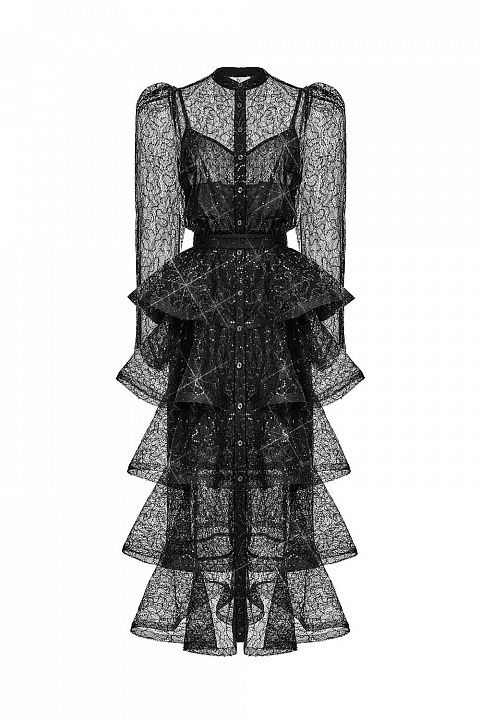 Платье с многоярусной юбкой