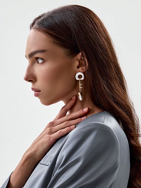 Серьги-подвески с ключом