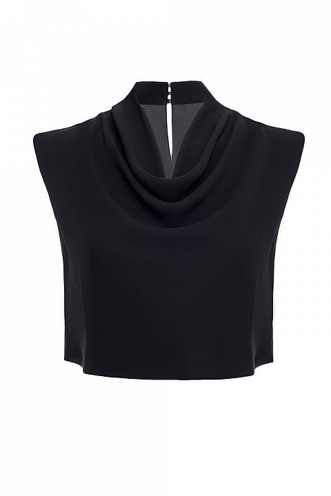 Атласный топ с драпировкой у горловины