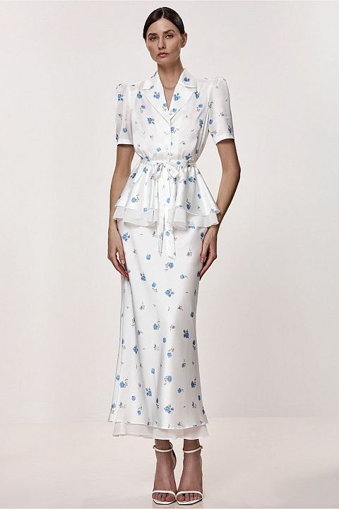 Юбка миди с цветочным принтом