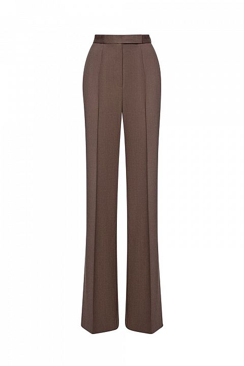 Расклешённые брюки из плотной ткани с фигурным поясом