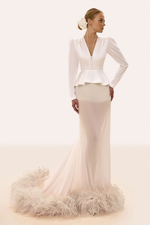 Юбка с перьями страуса