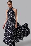 Платье миди с открытой спиной и эксклюзивным принтом