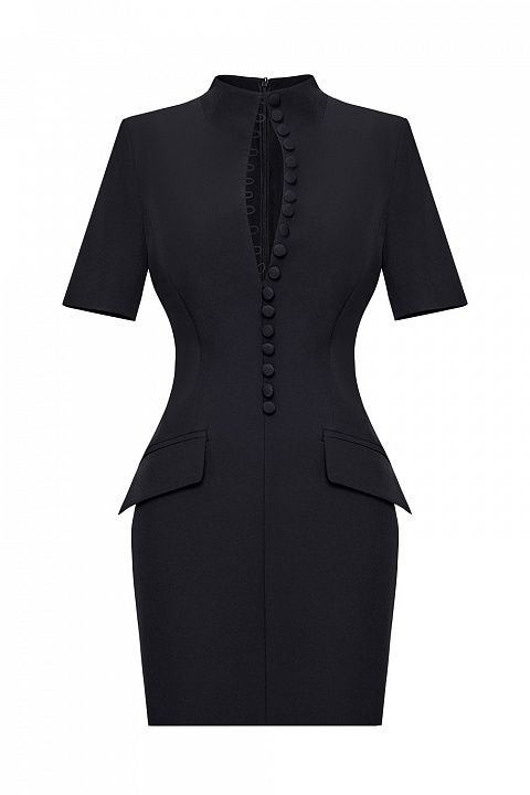 Мини-платье с рядом пуговиц