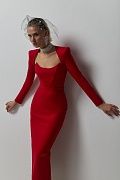 Dress with accented neckline