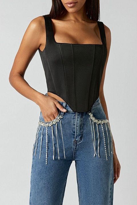 Wide strap corset