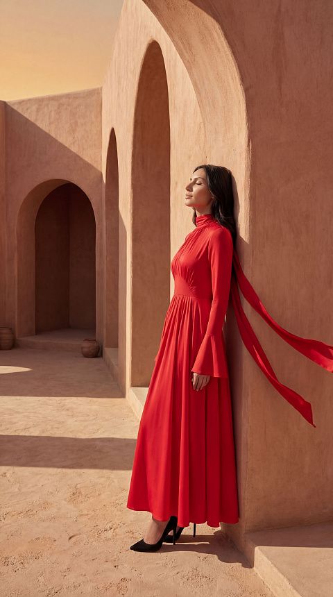 Платье годе с лентами