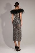 Feathered mesh dress